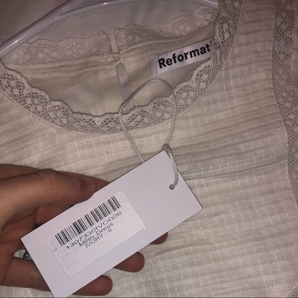 Reformation Miley White Dress Size 6 (brand new with tags) - Picture 7 of 7